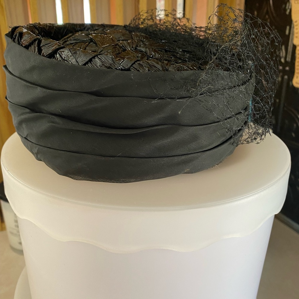 Black pillbox hat